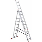 UNI Стълба алуминиева трираменна комбинирана, STS B10B3250, 3x9 стъпала, 4.88 м работна височина, 150 кг товароносимост