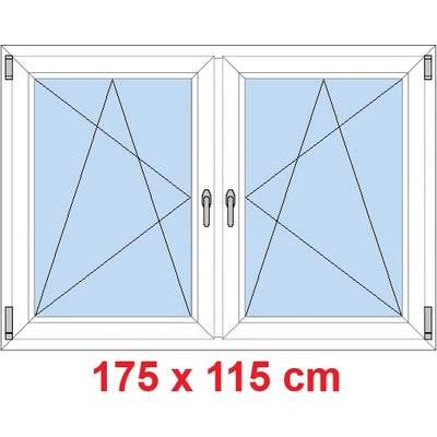 Soft Dvoukřídlé plastové okno 175x115 cm OS+OS se sloupkem Bílá