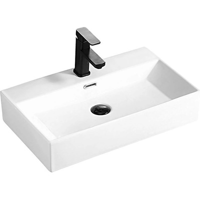 Inter Ceramic Мивка за баня COMPACT WHITE 6036W, Inter Ceramic, монтаж върху плот, порцелан, бял, 60.5х36х13см (6036W)