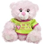 Амек Тойс Плюшена играчка Амек Тойс - Розово мече с тениска, 30 cm (10135) - ozone