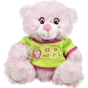 Амек Тойс Плюшена играчка Амек Тойс - Розово мече с тениска, 30 cm (10135) - ozone