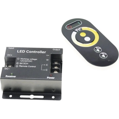 RF ovladač CCT LED pásků 12–24 V s přijímačem, 12 A