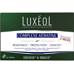 Luxéol Подкрепа за химически третирана и изтощена коса - Luxéol формула с кератин, 90 капсули (337383 NTRV)