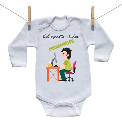 Boodyy Body s dlhým rukávom Keď vyrastiem budem programátor