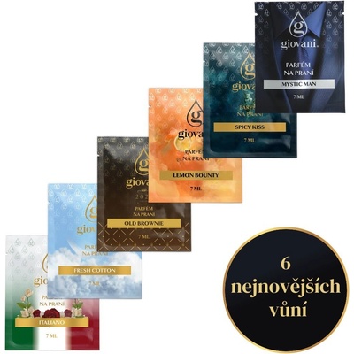 Giovani Koncentrovaný parfém na prádlo 6 x 7 ml nejnovějších vůní