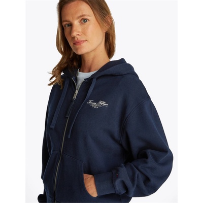 Tommy Hilfiger Суичър Tommy Hilfiger Women's Regular Script Full Zip Hoodie - Dark Night Navy