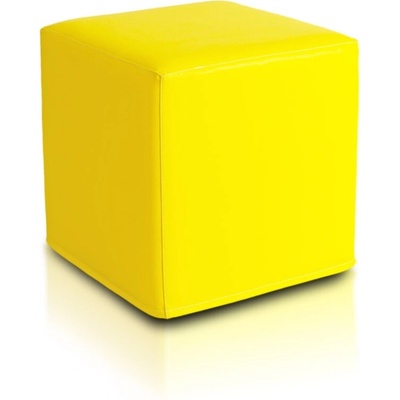 INTERMEDIC SK - Taburetka BLOCK 40x40 cm z ekokože | multifunkčný vak, podnožka, kocka E18 - Žltá - slnko (Ekokoža)