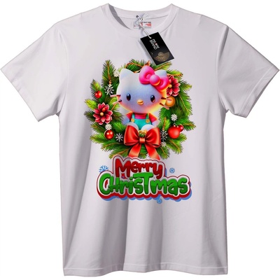 NOONEBRAND Тениска Весела Коледа Китти - 4XL, Black