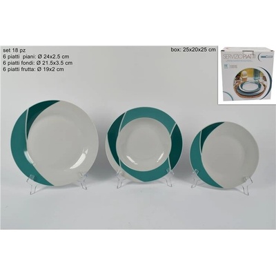 MAKRO Obedová súprava tyrkysová keramika 18 dielna