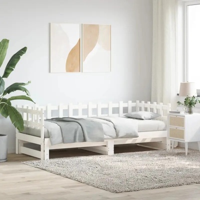Petrashop 840389 Výsuvná postel bílá masivní borovice