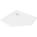 Mexen Flat петоъгълен душов поддръжник slim 80 x 80 cm, бял, сифон хром - 41P108080 (41P108080)