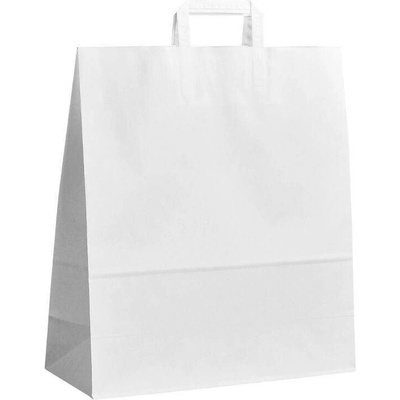 Papírová taška bílá Topcraft 400x160x450 mm s plochým uchem