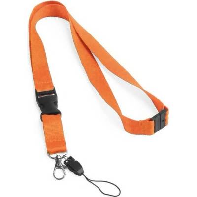 Snúrka na krk s bezpečnostnou sponou (20 mm) Orange