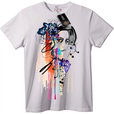NOONEBRAND Тениска Цветно Абстрактно Изкуство - 7XL, White