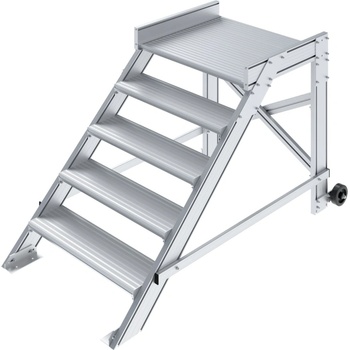 KRAUSE Мобилна алуминиева стълба Krause, 1x5, с платформа, наклон 45° (07810366) (07810366)