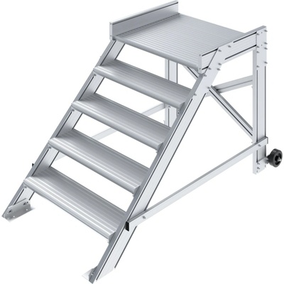 KRAUSE Мобилна алуминиева стълба Krause, 1x5, с платформа, наклон 45° (07810366) (07810366)