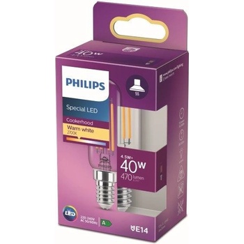 Philips 8718699783358 LED žárovka 1x4,5W E14 470lm 2700K teplá bílá, čirá, do digestoře