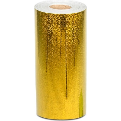 Univerzální hologramová samolepící fólie na metry motiv 8 kolečka - šíře 20cm - zlatá