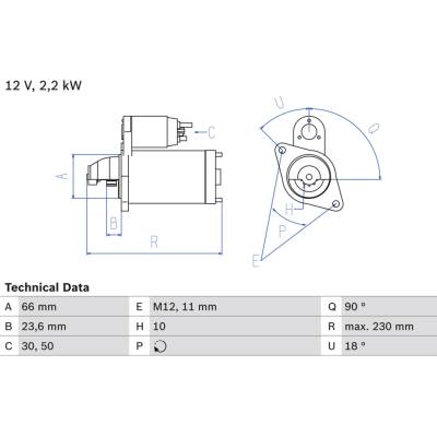 BOSCH Startér 0986025400