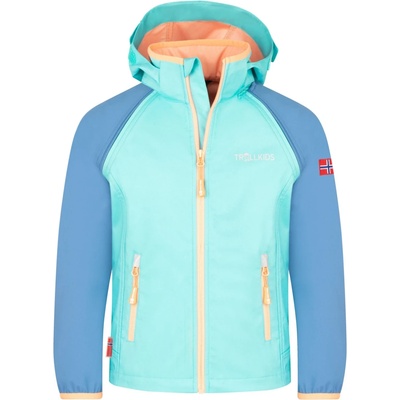 TROLLKIDS Детско софтшел яке Trollkids Kids Rondane Zip Off Jacket XT Softshell jacket - Aquamarine / Cornflower - размер 122 (EU) (703-2398-1416)