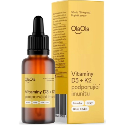 OlaOla Vitamíny D3 1000 IU a K2 podporujúce imunitu 30 ml