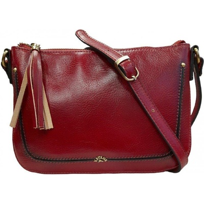 Katana crossbody kožená kabelka tmavě 66820-08 červená