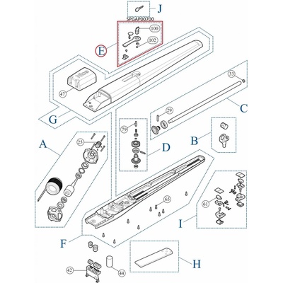 SPGAP00700 kit zaisťovacieho mechanizmu zámku