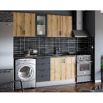 Кухненски комплект Гранд 11 дъб евоук и антрацит