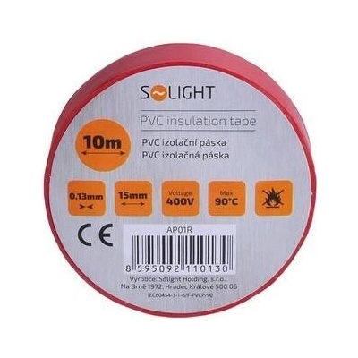 Solight Izolační páska 15 mm x 10 m červená