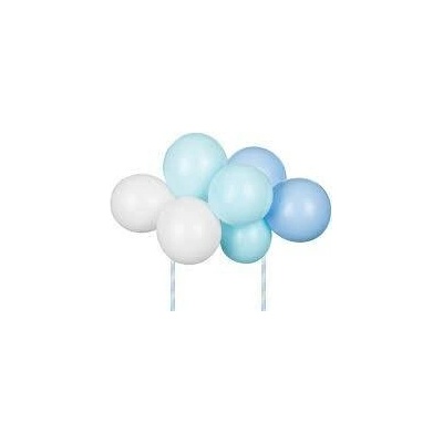 PartyDeco Balóniky na vrch torty- modré 29 cm