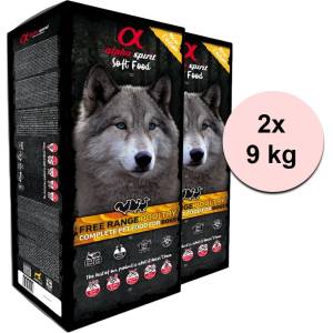 Alpha Spirit Complete Soft Dog Food - Free Range Poultry 2 x 9 кг