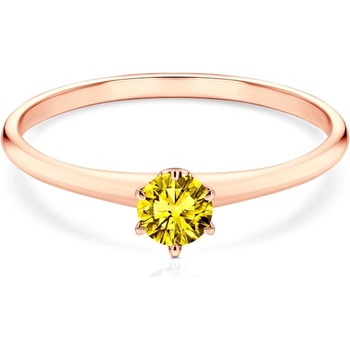 SAVICKI Годежен пръстен The Journey: розово злато, жълт диамант