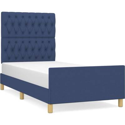 vidaXL 3125282 Rám postele s čelem modrý textil