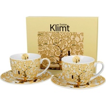 Duo Porcelánová šálka s podšálkou Klimt Ecru Tree Of Life 2 x 250 ml