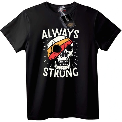 NOONEBRAND Тениска Винаги силен череп - 4XL, White