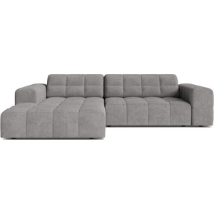 Cosmopolitan Design Сив шенилов ъглов диван (ляв ъгъл/с лежанка) Chicago - Cosmopolitan Design (COS_LC_M_214_F1_CHICAGO7)