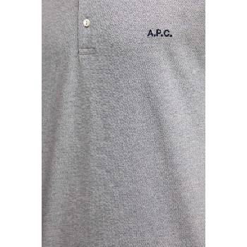 APC Памучна тениска с яка A. P. C. polo standard GOTS в сиво с изчистен дизайн COGWZ. H26342 (COGWZ.H26342)