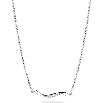 Swan Сребърно колие с усукана висулка и един ред цирконий JT7443N Swan