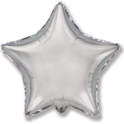 FLEXMETAL Balón foliový 45 cm Hvězda stříbrná