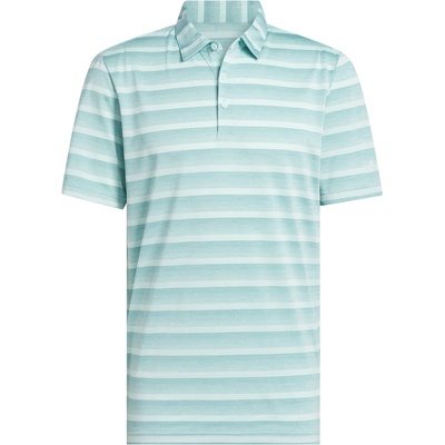 adidas Блуза с яка Adidas Men's 2 colour Stripe Short Sleeve Performance Polo Shirt - MntT/SFlsh Aqua
