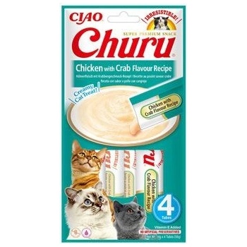 INABA Cat Churu Pyré kura s krabom 4 x 14 g