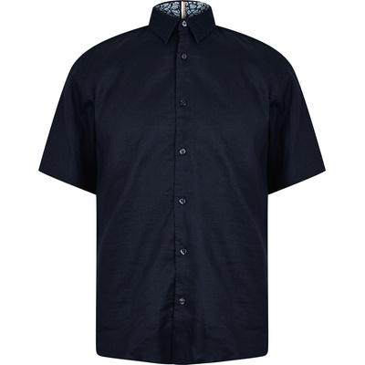 HUGO BOSS Риза с къс ръкав Boss Men's S-LIAM Short Sleeve Shirt - Dark Blue 404