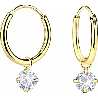Nefertitis 35029 Stříbrné kruhové náušnice 12 mm SHINE GOLD NF61011 1,2 cm, 0,67 g