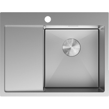 Mexen Exar стоманена мивка 1-компартментна с дренаж, дясна 620 x 480 мм, инокс (6432621005P-01)