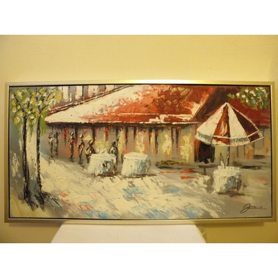 OBRAZ - IMPRESE - OLEJ 105 x 55 CM ZLATOSTŘÍBRNÝ RÁM