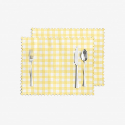 Goldea prostírání na stůl teflonové - žluté kostičky - 2ks 30 x 40 cm