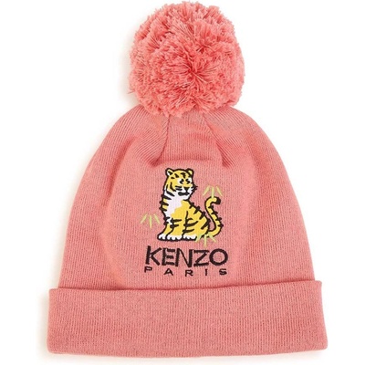 Kenzo kids Детска шапка с кашмир Kenzo Kids в розово (K51031.54.56)