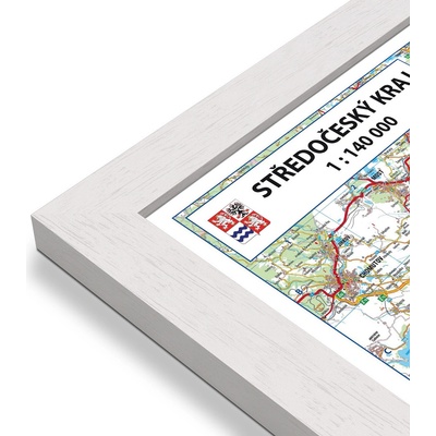 Excart Maps Středočeský kraj - nástěnná mapa 135 x 100 cm Varianta: mapa v dřevěném rámu, Provedení: Pegi bílý