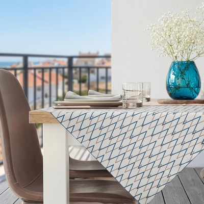 Eurofirany Obrus 85x85cm INES s geometrickým vzorom tmavoružová Polyester 85x85 cm
