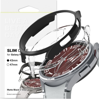 RINGKE SLIM 2-PACK GALAXY WATCH 6 CLASSIC 43 MM CLEAR & BLACK 8809919306294